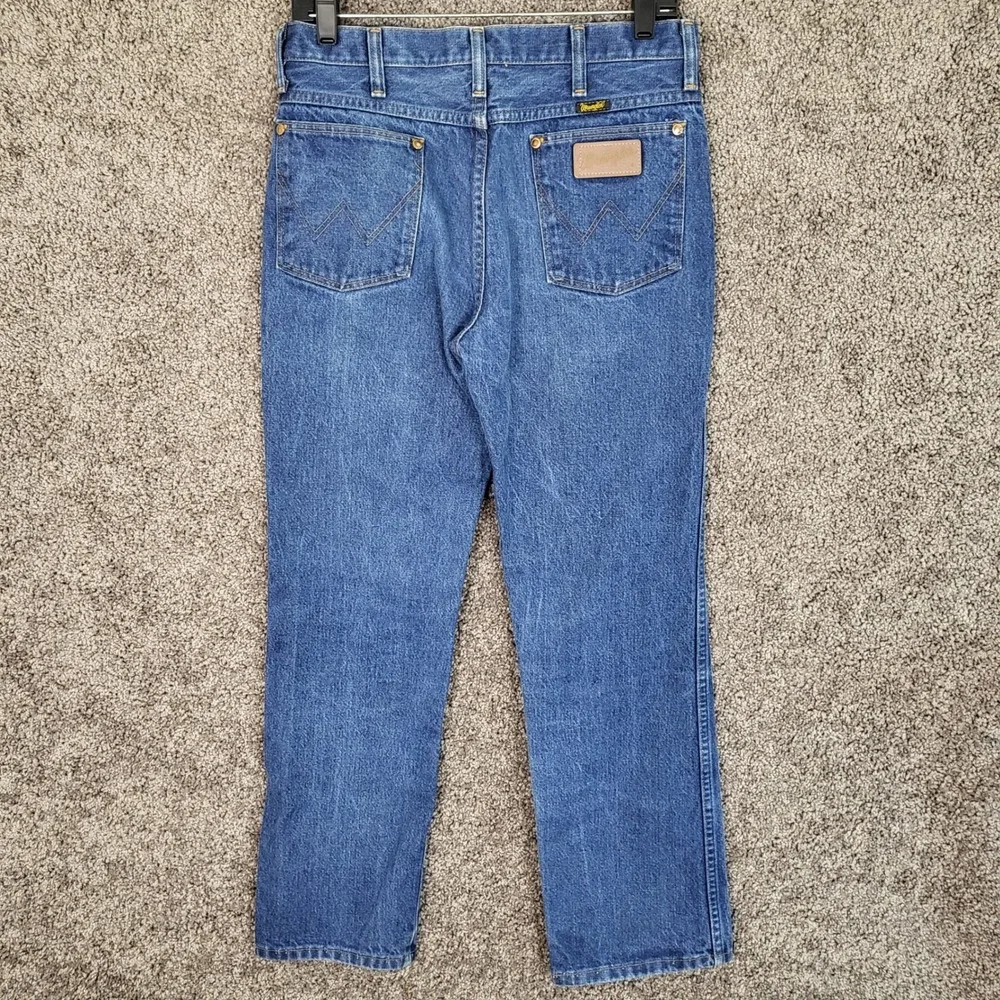 Vintage Wrangler Jeans‎ Straight Leg Blue Mens Size 33x30 Fits 30x28 USA Made